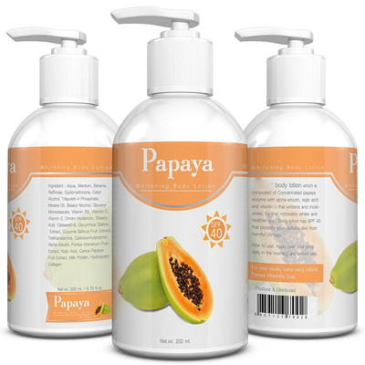 Ιδιωτικό Papaya τύπου ετικετών Kojic όξινο φυσικό οργανικό δέρμα που λευκαίνει το ενυδατικό λοσιόν 120ml σωμάτων